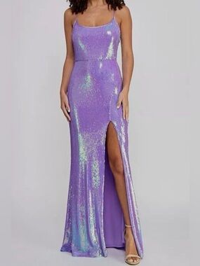 NWT Midnight Doll Sequin Prom Dress with Slit | Size 9
